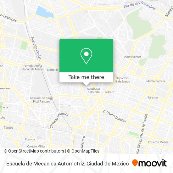 Escuela de Mecánica Automotriz map