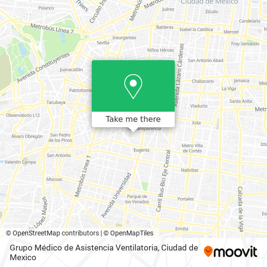 Mapa de Grupo Médico de Asistencia Ventilatoria