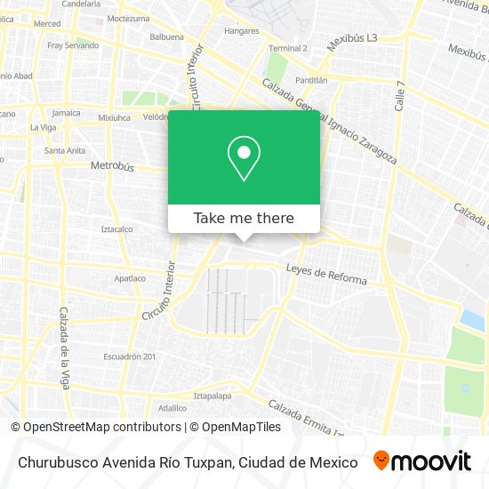 Mapa de Churubusco Avenida Río Tuxpan