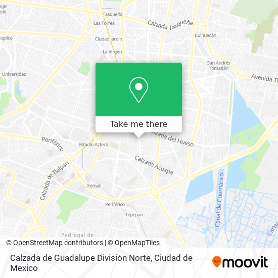 Calzada de Guadalupe División Norte map