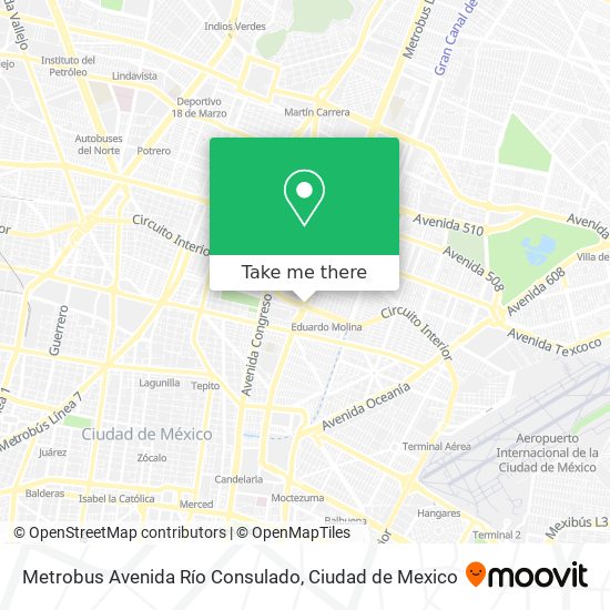 Metrobus Avenida Río Consulado map