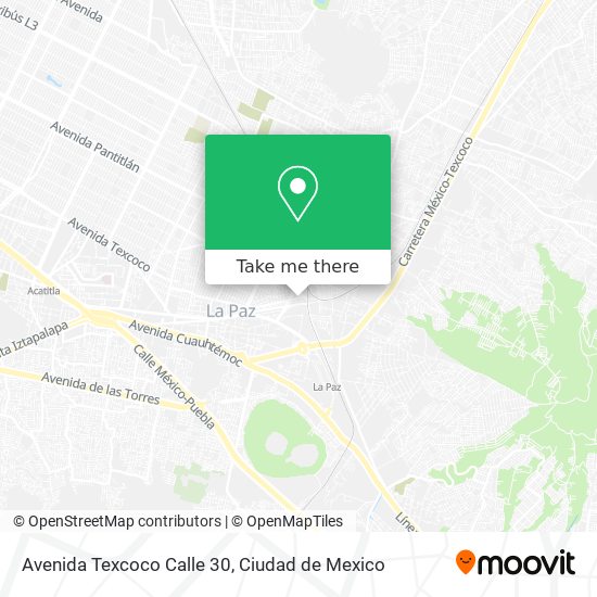Mapa de Avenida Texcoco Calle 30