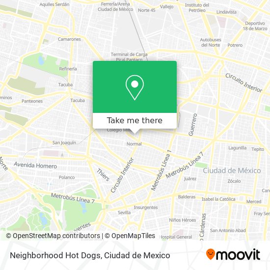 Neighborhood Hot Dogs map