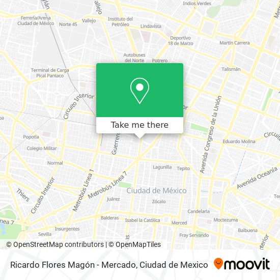 Ricardo Flores Magón - Mercado map