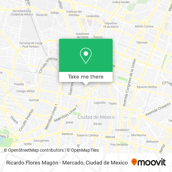 Ricardo Flores Magón - Mercado map