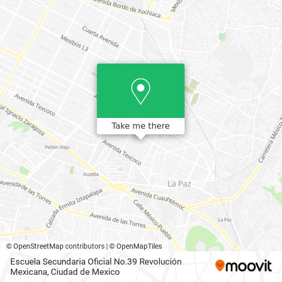 Mapa de Escuela Secundaria Oficial No.39 Revolución Mexicana