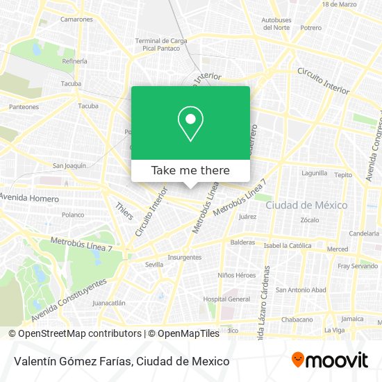 Valentín Gómez Farías map