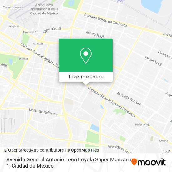 Avenida General Antonio León Loyola Súper Manzana 1 map