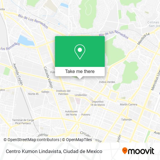 Mapa de Centro Kumon Lindavista