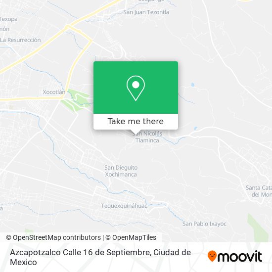 Mapa de Azcapotzalco Calle 16 de Septiembre