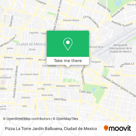 Pizza La Torre Jardín Balbuena map