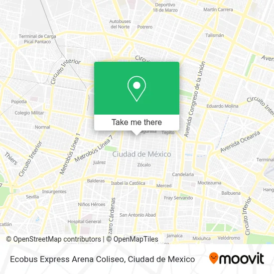 Ecobus Express Arena Coliseo map