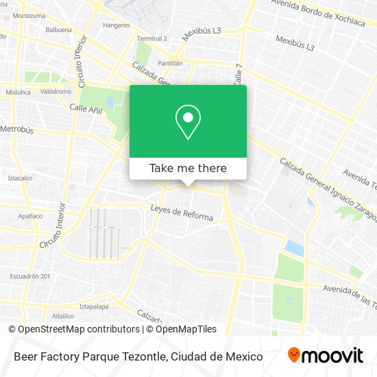 Beer Factory Parque Tezontle map