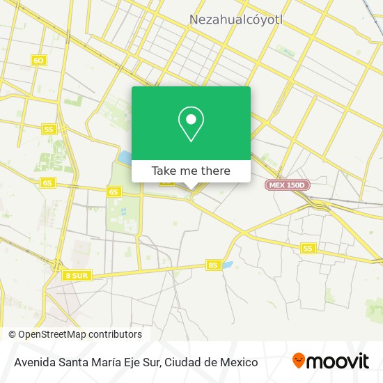 Mapa de Avenida Santa María Eje Sur