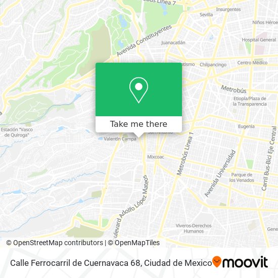 Mapa de Calle Ferrocarril de Cuernavaca 68