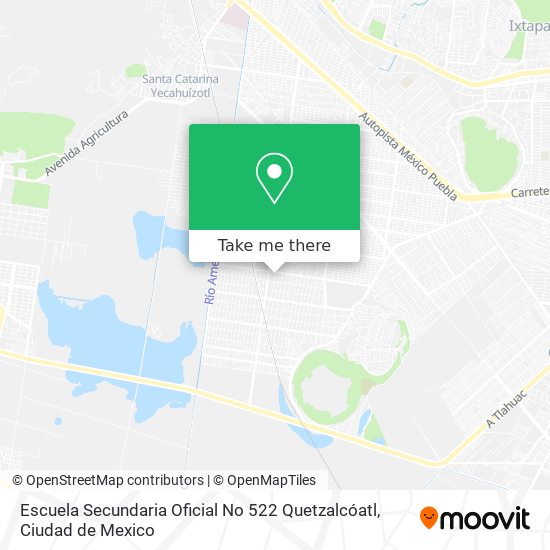 Mapa de Escuela Secundaria Oficial No 522 Quetzalcóatl