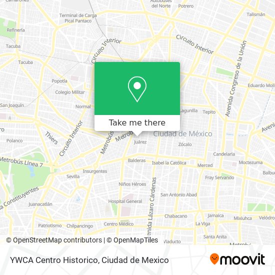 YWCA Centro Historico map