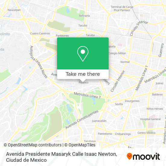 Avenida Presidente Masaryk Calle Isaac Newton map