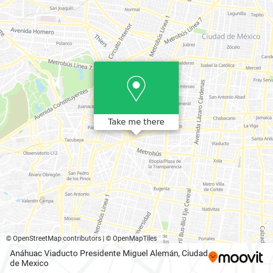 Mapa de Anáhuac Viaducto Presidente Miguel Alemán