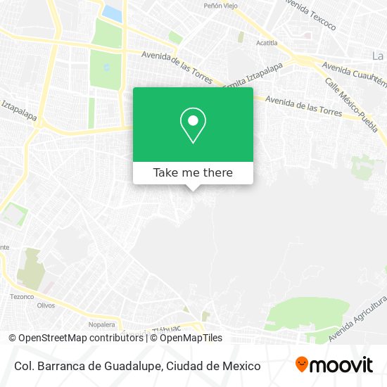 Col. Barranca de Guadalupe map