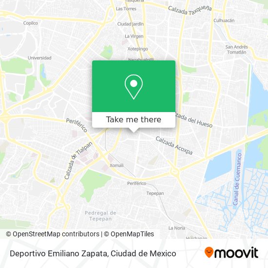 How to get to Deportivo Emiliano Zapata in Alvaro Obregón by Bus or Train?