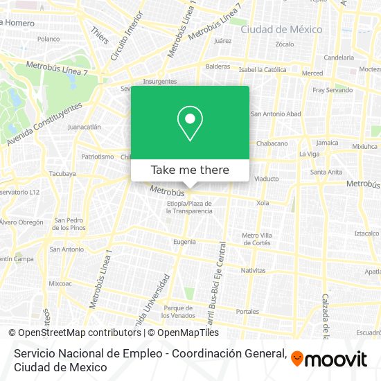 Servicio Nacional de Empleo - Coordinación General map