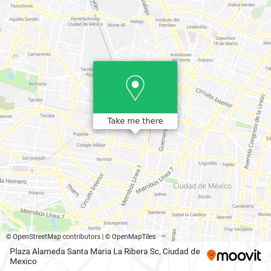 Plaza Alameda Santa Maria La Ribera Sc map