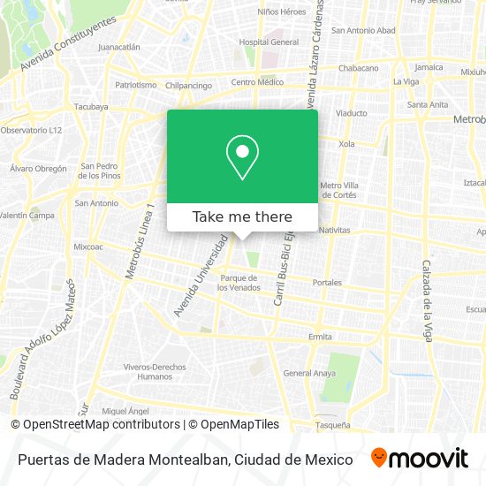 Mapa de Puertas de Madera Montealban