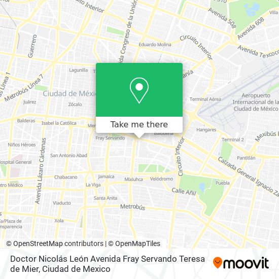 Mapa de Doctor Nicolás León Avenida Fray Servando Teresa de Mier
