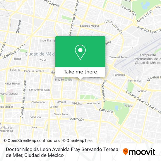 Doctor Nicolás León Avenida Fray Servando Teresa de Mier map