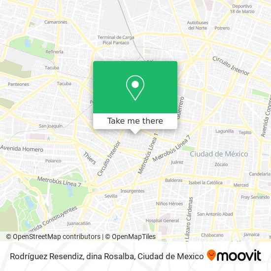 Rodríguez Resendiz, dina Rosalba map