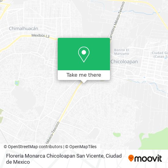 Florería Monarca Chicoloapan San Vicente map