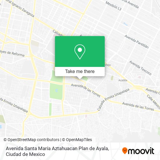 Avenida Santa María Aztahuacan Plan de Ayala map