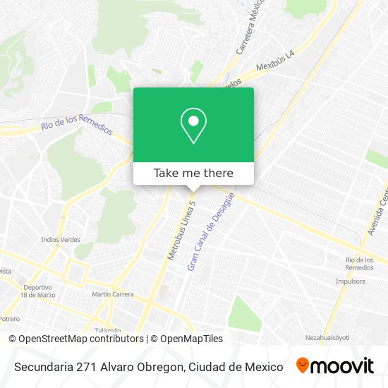 Secundaria 271 Alvaro Obregon map