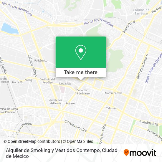 Mapa de Alquiler de Smoking y Vestidos Contempo