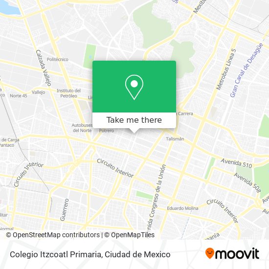 Colegio Itzcoatl Primaria map