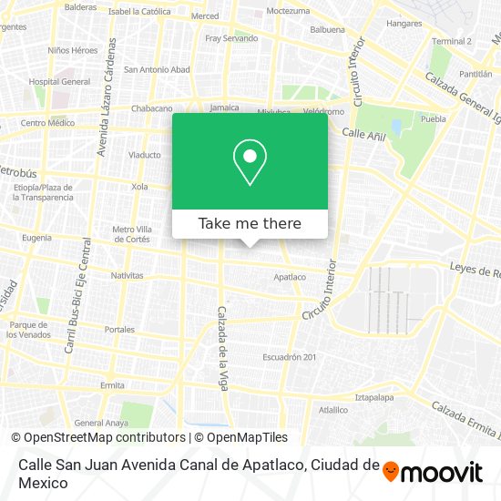 Calle San Juan Avenida Canal de Apatlaco map