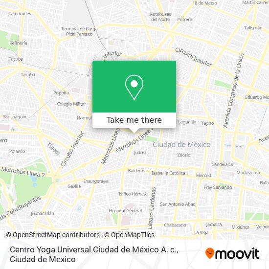 Centro Yoga Universal Ciudad de México A. c. map