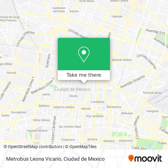 Metrobus Leona Vicario map