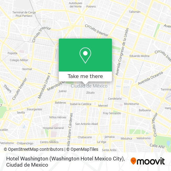 Hotel Washington (Washington Hotel Mexico City) map