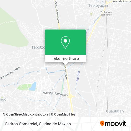 How to get to Cedros Comercial in Tepotzotlán by Bus or Train?
