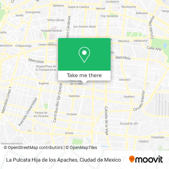 La Pulcata Hija de los Apaches map