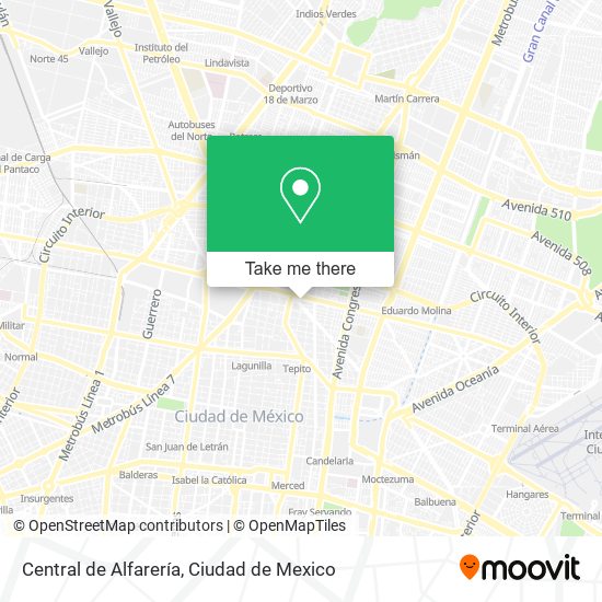 Central de Alfarería map