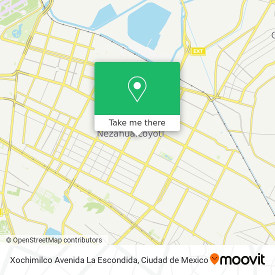 Mapa de Xochimilco Avenida La Escondida