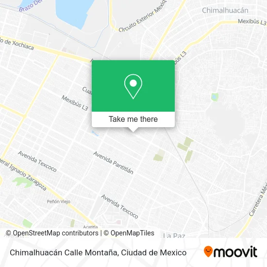 Mapa de Chimalhuacán Calle Montaña
