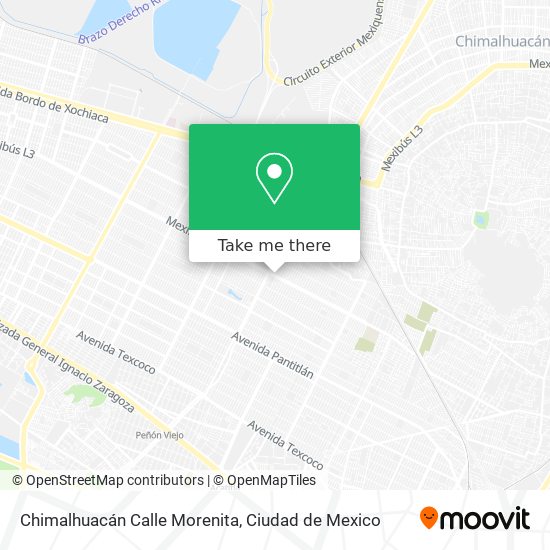 Chimalhuacán Calle Morenita map