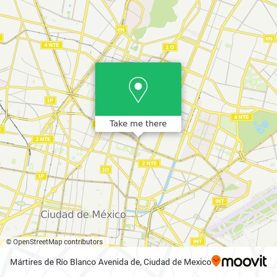 Mapa de Mártires de Río Blanco Avenida de