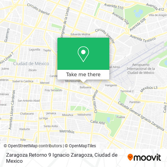 Zaragoza Retorno 9 Ignacio Zaragoza map