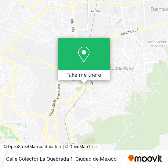Mapa de Calle Colector La Quebrada 1