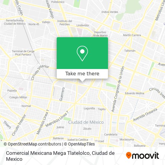 Comercial Mexicana Mega Tlatelolco map